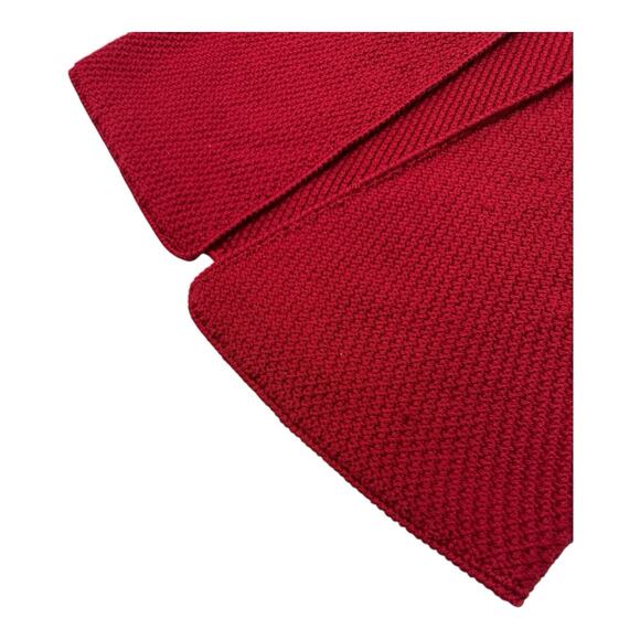 Eileen Fisher M Red Merino Wool Moss Seed Stitch Knit Cardigan Open Sweater - Picture 6 of 8